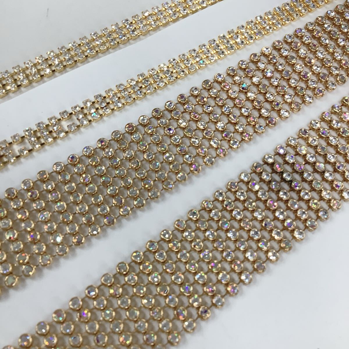 ●ユ2100H◎キラキララインストーン　ベルト風デザインなど　チェーンベルト　2点　社交ダンス・パーティーなどにも◎_画像3