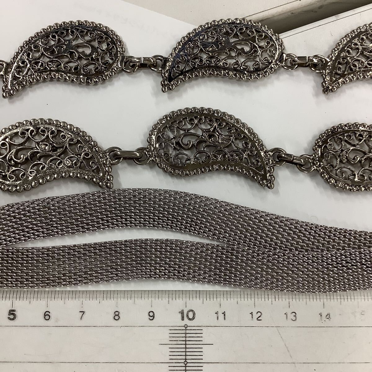 ●ユ2113H◎シルバーカラー　ベルト風デザインチェーンベルトなど　2点まとめて◎_画像5