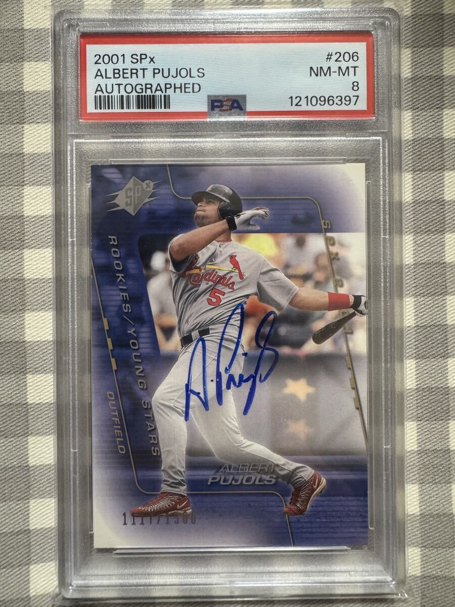 2001 UD SPx #206 Alba -to*p отверстие s/Albert Pujols RC автограф автограф /1500 прямой документ .