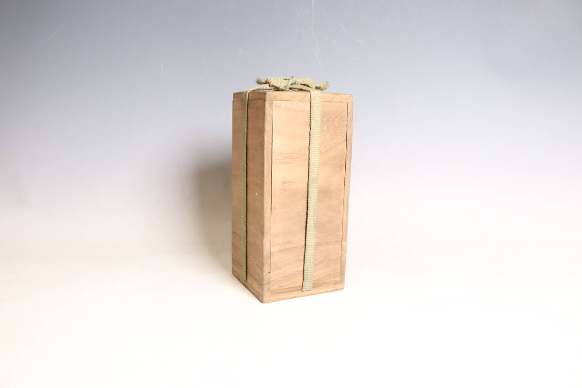 唐銅 極上金銀象嵌菊花図 一輪挿 木箱附(R975)_画像8