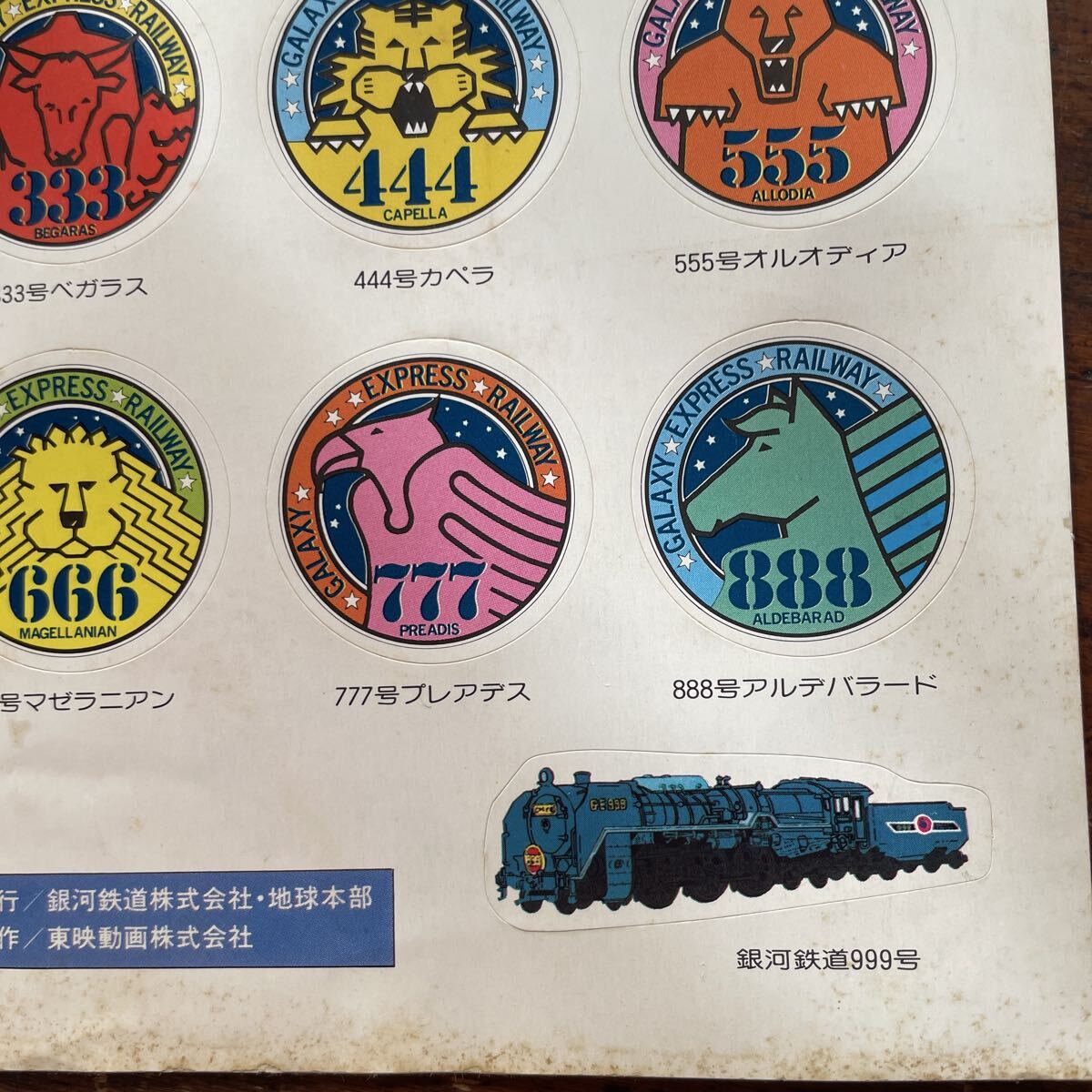 【銀河鉄道999】シール 松本零士 フジテレビ 東映動画 アニメ 昭和レトロ ステッカー メーテル 鉄郎_画像8