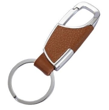 【vaps_3】キーホルダー 金属製 《ブラウン》 カラビナ キーリング PUレザー キーチェーン キーケース 車 家 鍵 おしゃれ 送込_画像1