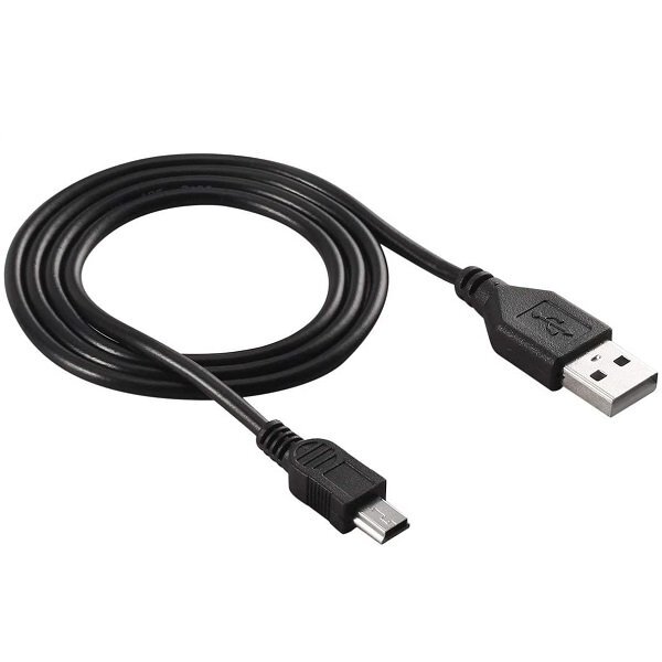 【vaps_3】ミニUSBケーブル USB Aオス-miniBオス 《1m》 充電 データ通信 《ブラック》 A-ミニB ケーブル 送込_画像1