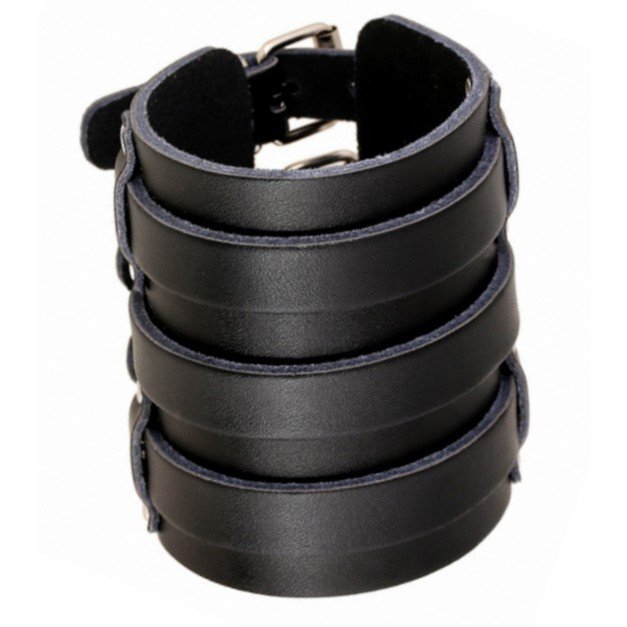 【vaps_3】牛革 ブレスレット 《ブラウン》 パンク ワイドタイプ レザー ベルト式 メンズ 送込_画像1