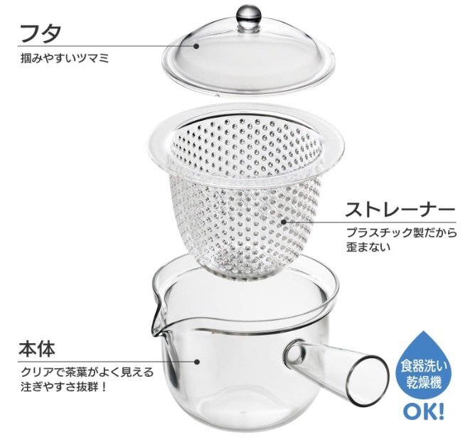 【vaps_2】曙産業 クリアティーポットL 急須タイプ クリア TW-3752 送込_画像3