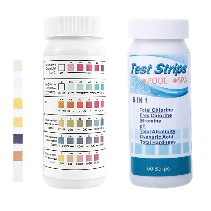 [vaps_7][ есть перевод ]6in1 бассейн экзамен бумага 50 шт. входит . осталось . соль элемент PH цена щелочь раз твердость бумага вода. чистота pH PH тест включая доставку 