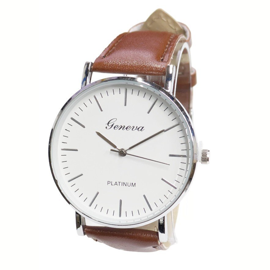 【vaps_5】腕時計 時計 レトロカジュアルウォッチ 《ブラウン》 ホワイト文字盤 送込_画像1