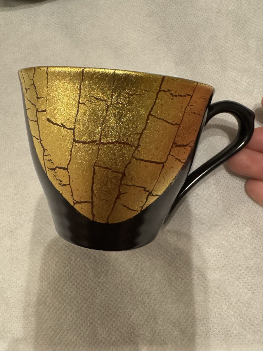 九谷焼　コーヒーカップ&ソーサー5客　金箔付 カップ ソーサー 金彩 食器_画像2