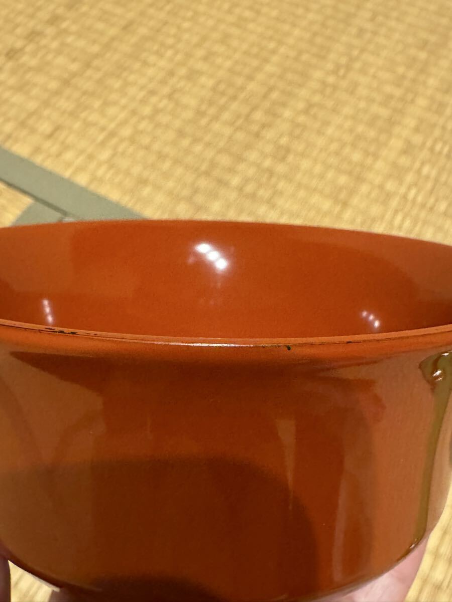 汁物椀(蓋付き)11客　鳳凰柄、朱色 汁椀 木製漆器 時代物 和食器_画像3
