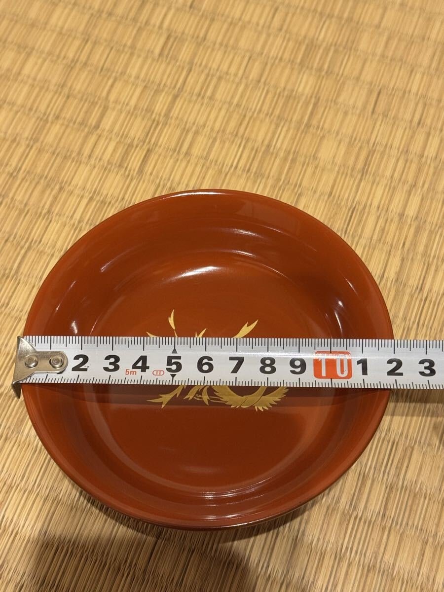 汁物椀(蓋付き)11客　鳳凰柄、朱色 汁椀 木製漆器 時代物 和食器_画像8