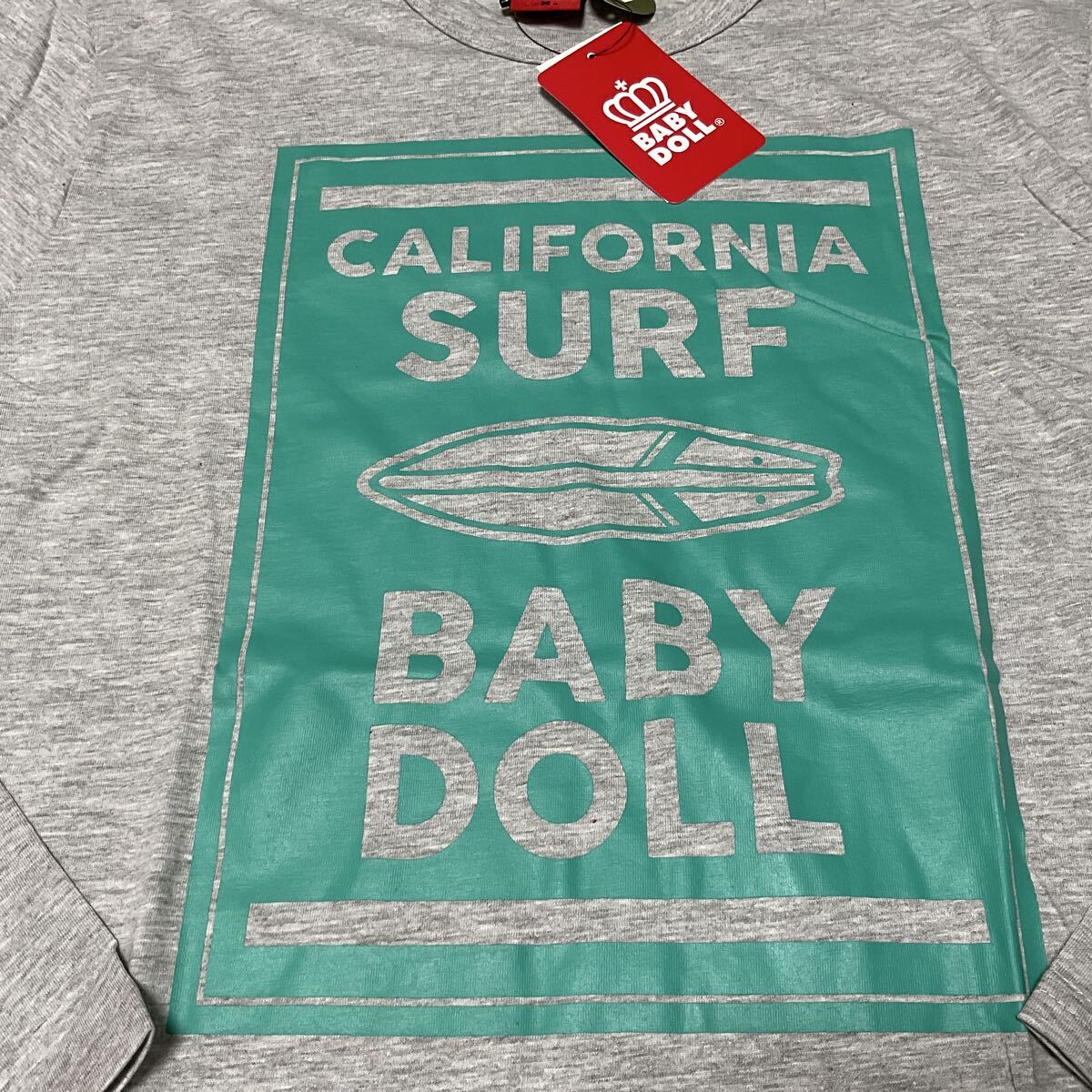 BABY DOLL 大人Mサイズ　新品2640円　サーフボードロンT 長袖Tシャツ グレー_画像4