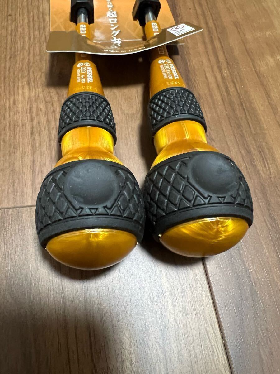 激レアVESSEL（ベッセル）ボールグリップドライバー2本組プレミアムゴールド_画像2