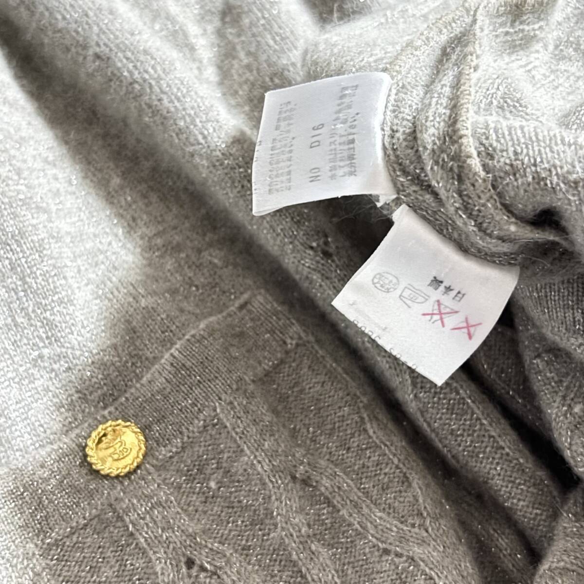 日本製　vice versa　バイスバーサ　ゆったりサイズ　//　ケーブル・縄編み　グレー系ラメ入り　ニットワンピース　⑥_画像8