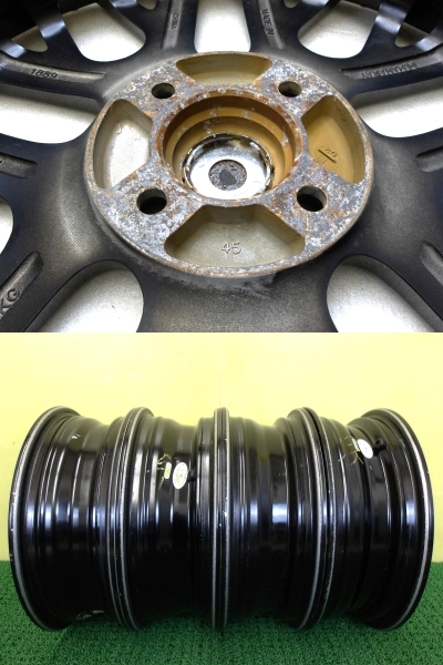 H2868 中古 4本 マナレイスポーツ 16 x 5J +45 4H 100 ブラックP ムーブ コペン ウェイク ワゴンR スペーシア ハスラー N-BOX デリカミニ_画像7