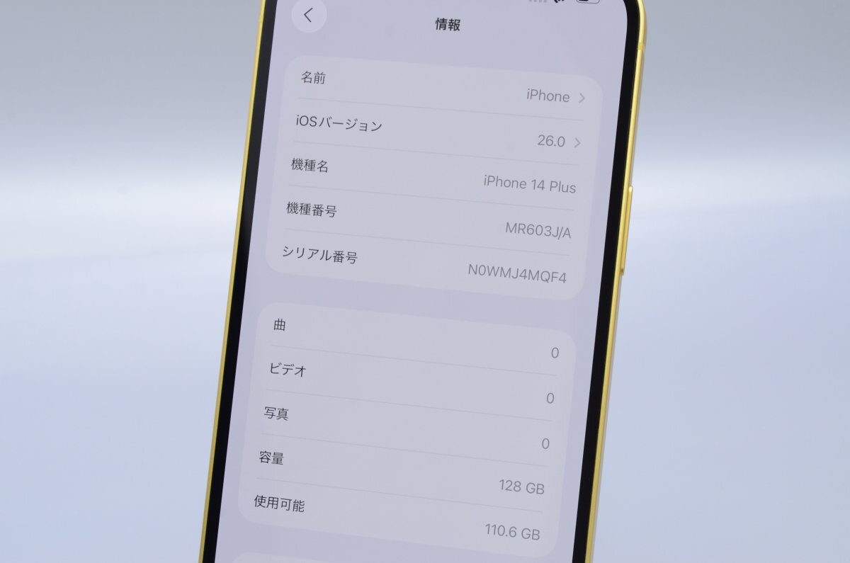 Apple iPhone14 Plus 128GB Yellow MR603J/A батарея 82% #SIM свободный *Joshin9901[1 иен начало * бесплатная доставка ]