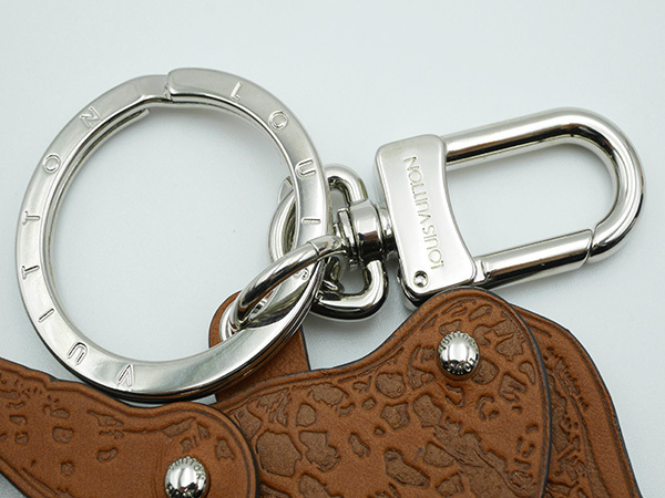  Louis * Vuitton LOUIS VUITTON Sava -nji черновой кольцо для ключей кожа Brown × очарование прекрасный товар 