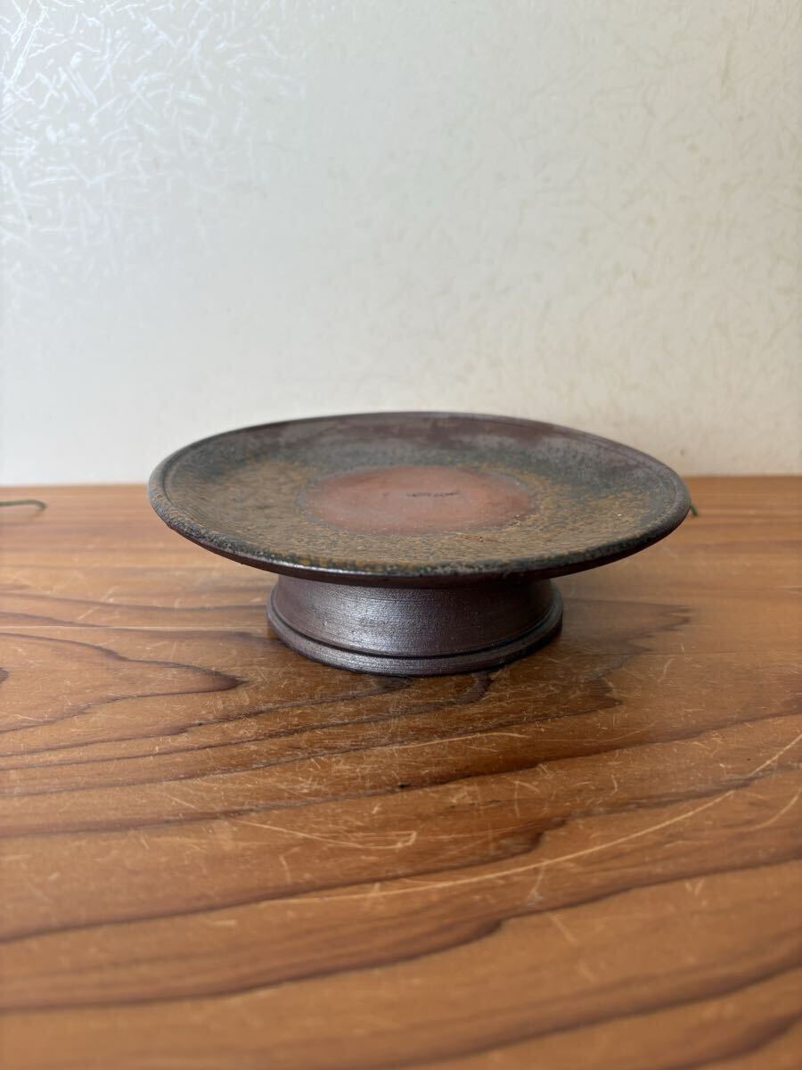 備前焼　在銘 台皿_画像1