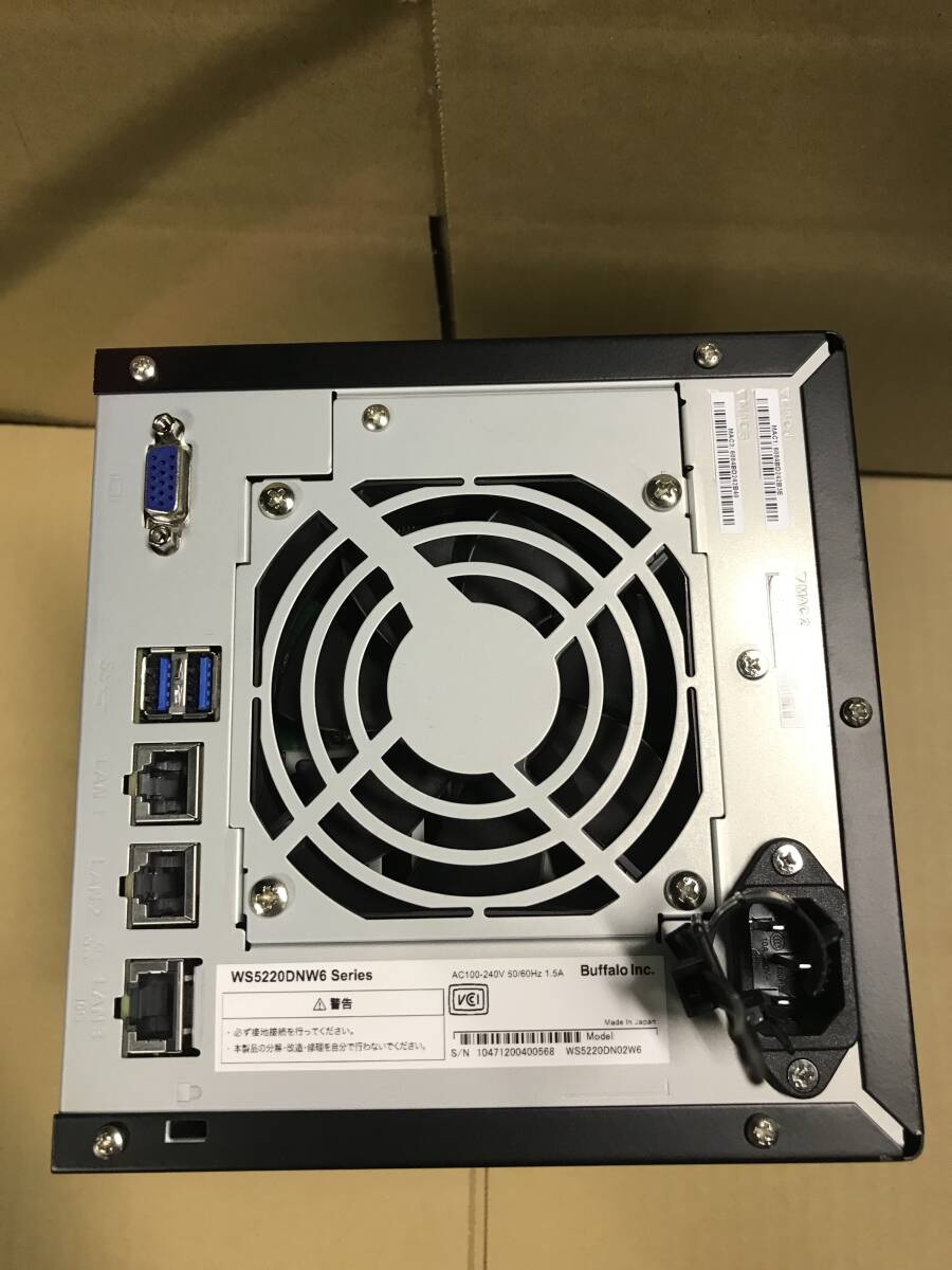 ★中古品 通電確認のみ BUFFALO WS5220DNW6シリーズ NAS ネットワークHDD 2ドライブ HDD無し ケースのみ★_画像3