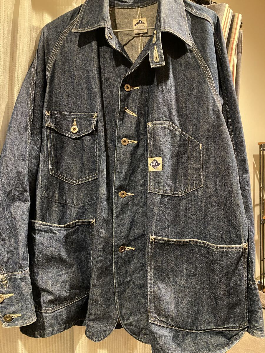 POST O'ALLS ポストオーバーオールズ デニムカバーオール M USA製_画像1
