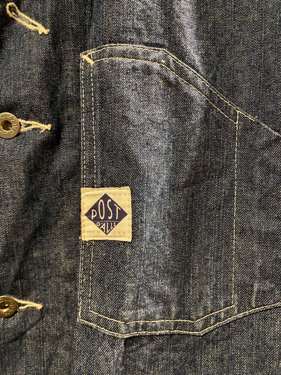 POST O'ALLS ポストオーバーオールズ デニムカバーオール M USA製_画像2