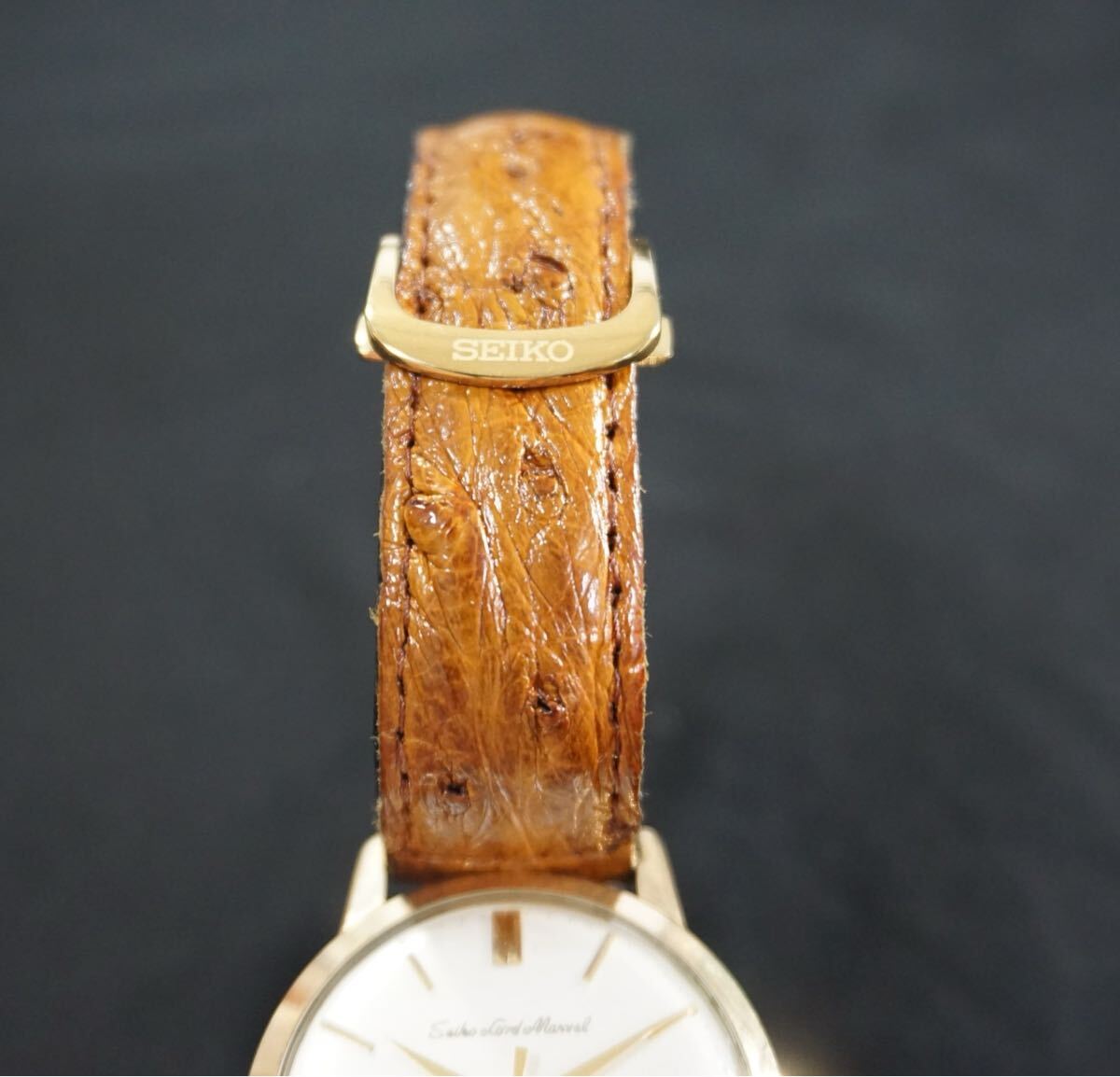 超希少 彫り文字 Seiko Lord Marvel 1959年　セイコーロードマーベル　J14039 手巻き　稼働　箱付き　はまぐりケース　セイコー尾錠　_画像5