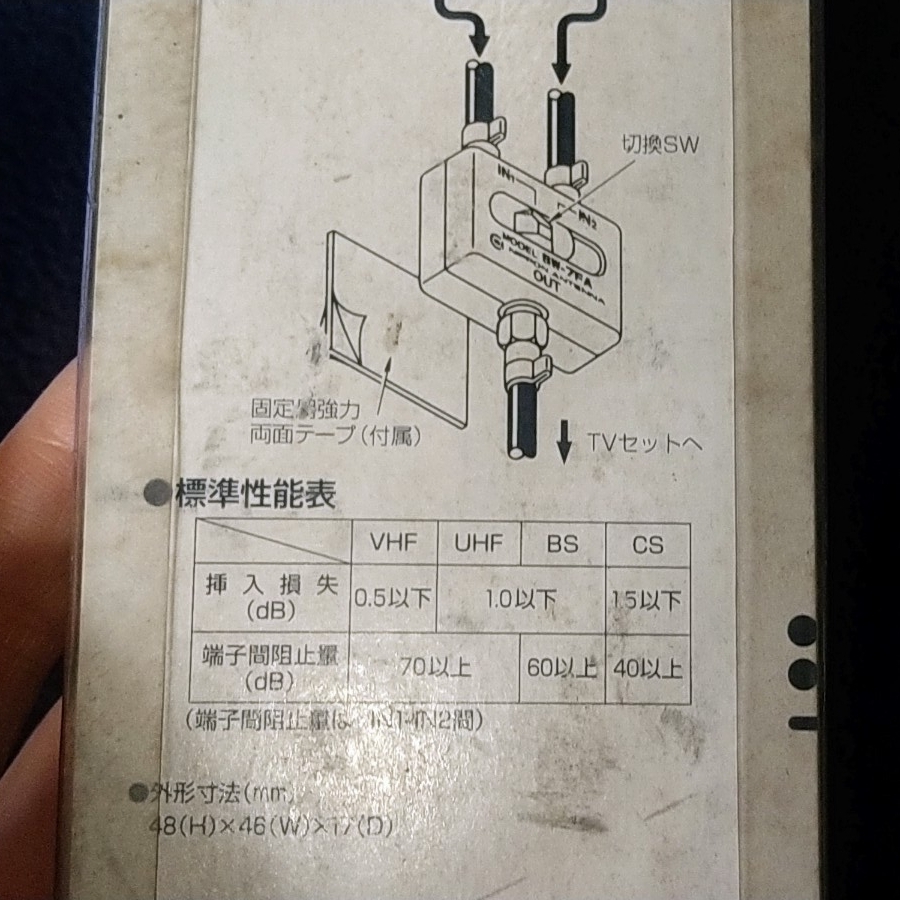 日本アンテナ アンテナ切換器 SW-7FA-SP 50-1880MHz 同軸ケーブル テレビ アンテナ 未使用_画像9