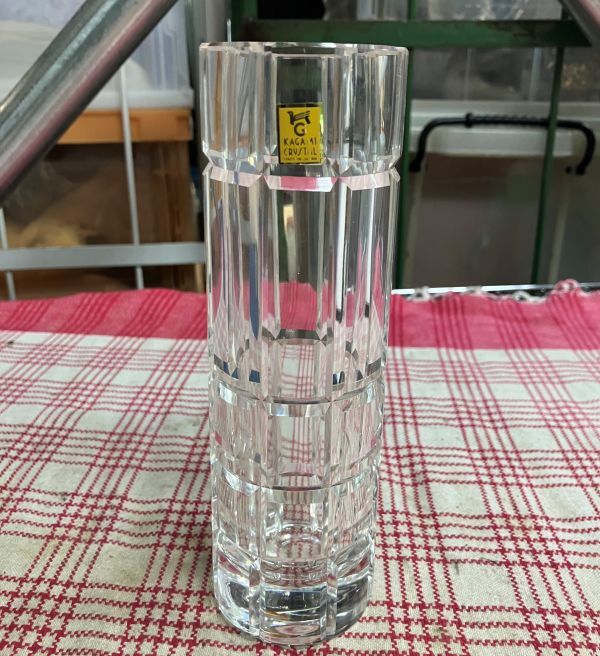 【O397】カガミクリスタル Kagami Crystal フラワーベース 花瓶 クリスタルガラス 花器 ガラス 現状品_画像2