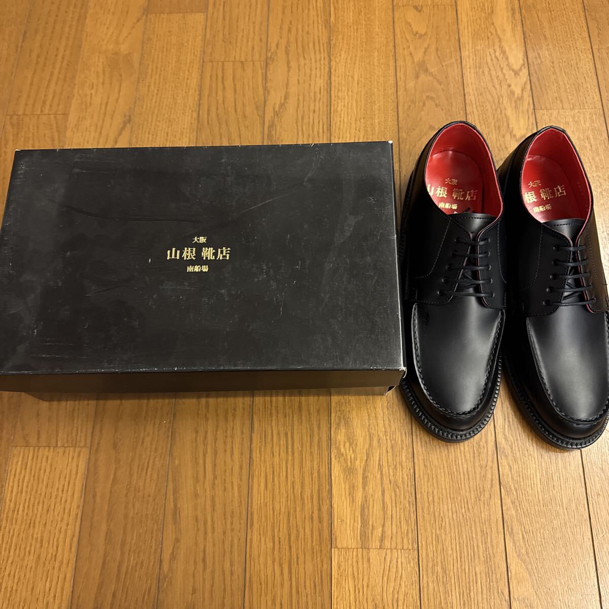  гора корень обувь магазин! черный! кожа обувь!25.5cm! новый товар не использовался!100 иен старт!YAMANE!EVISU!
