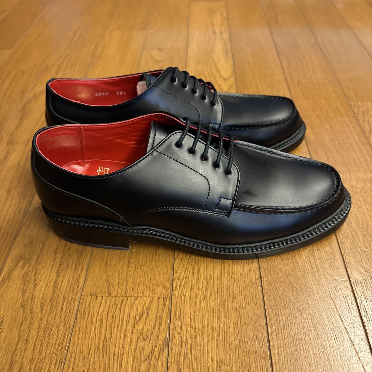  гора корень обувь магазин! черный! кожа обувь!25.5cm! новый товар не использовался!100 иен старт!YAMANE!EVISU!