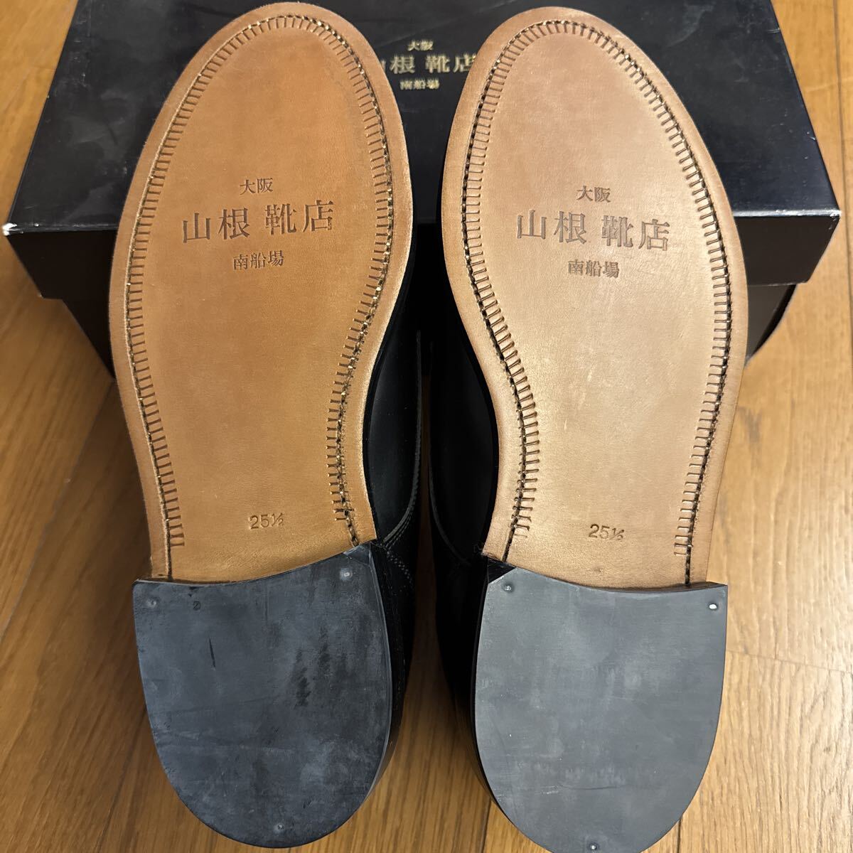  гора корень обувь магазин! черный! кожа обувь!25.5cm! новый товар не использовался!100 иен старт!YAMANE!EVISU!