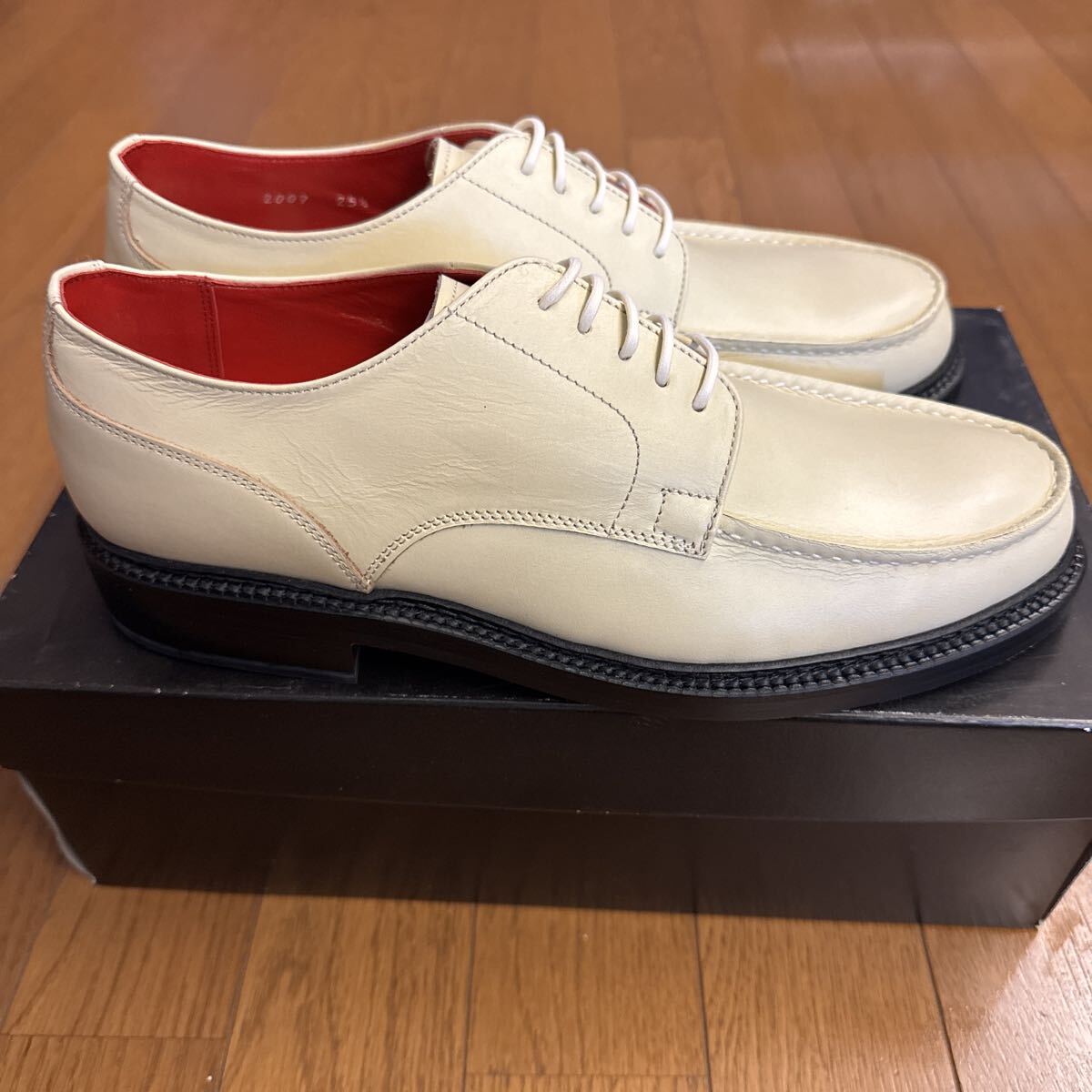  гора корень обувь магазин! кожа обувь! слоновая кость!25.5cm! новый товар не использовался!100 иен старт!YAMANE!EVISU!