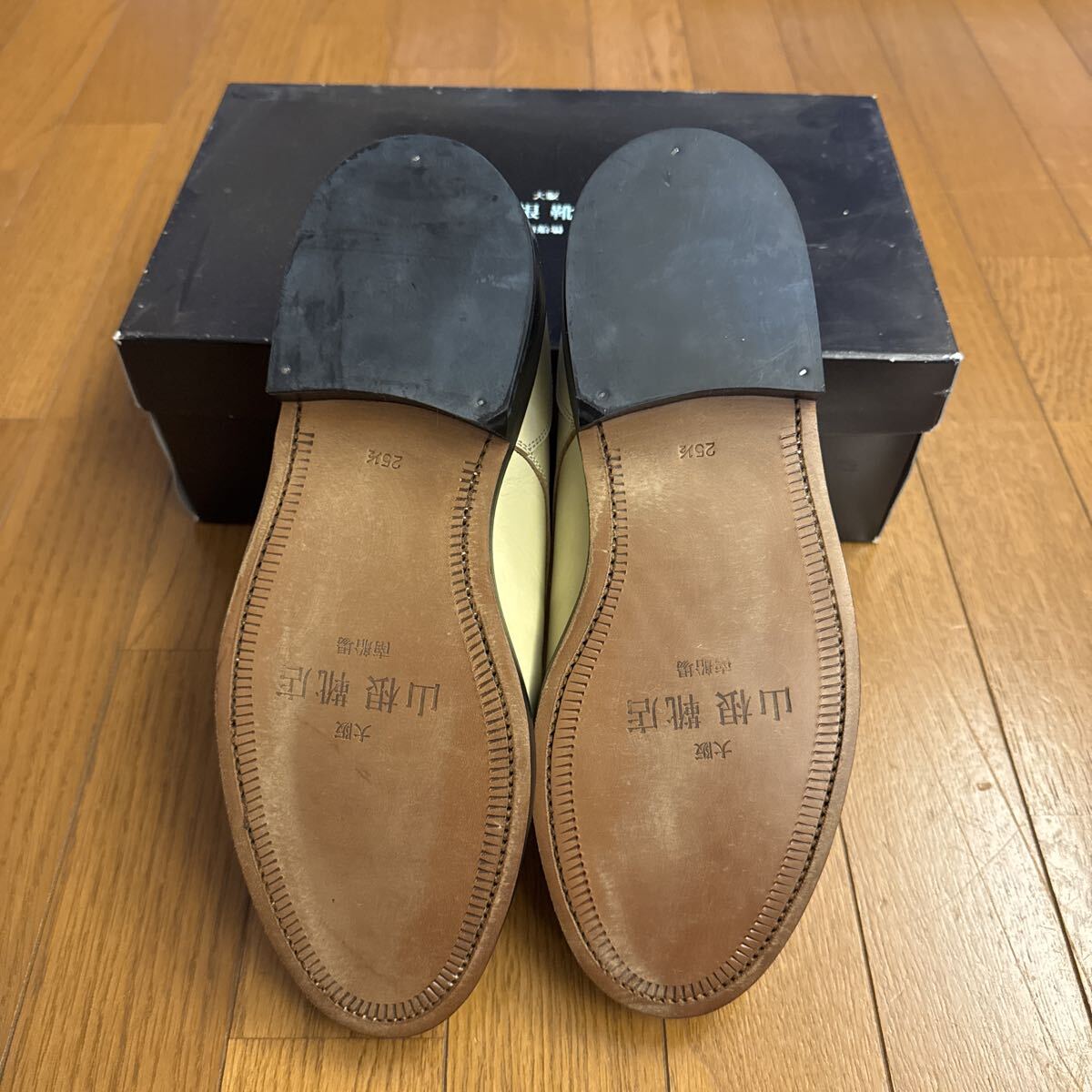  гора корень обувь магазин! кожа обувь! слоновая кость!25.5cm! новый товар не использовался!100 иен старт!YAMANE!EVISU!