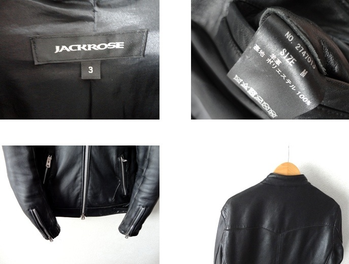 上質 羊革■JACKROSE：ジャックローズ■ラムレザー シングル ライダース ジャケット■ブラック■size3(Lsize)■00's archive Y2K_画像10