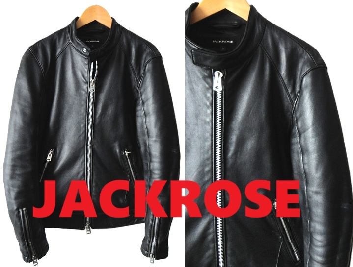 上質 羊革■JACKROSE：ジャックローズ■ラムレザー シングル ライダース ジャケット■ブラック■size3(Lsize)■00's archive Y2K_画像1