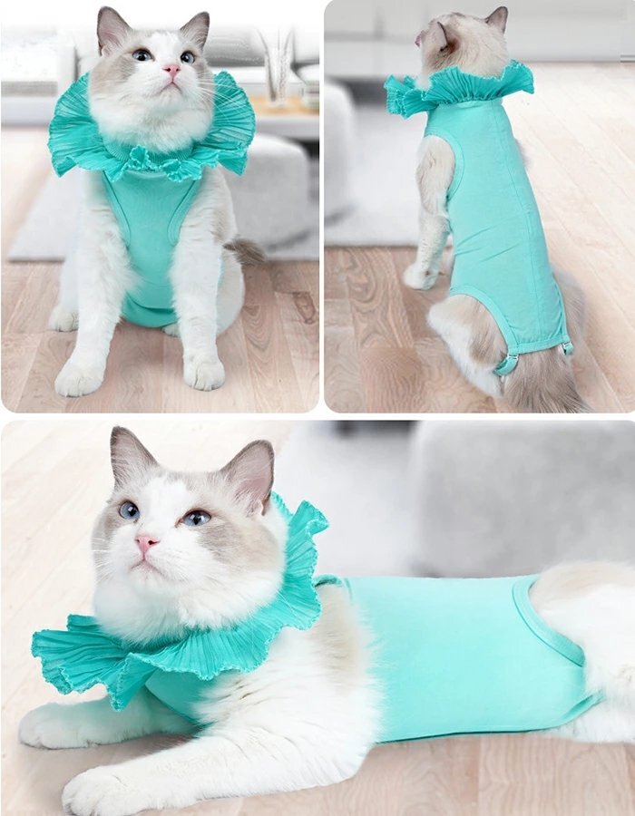 猫 術後服 猫用 術後 術後ウェア かわいい 猫用術後服 猫術後服 服帯 ウェア ふくたい術後 避妊 去勢 手術後 保護服 ☆3色/S~L選択/1点_画像8