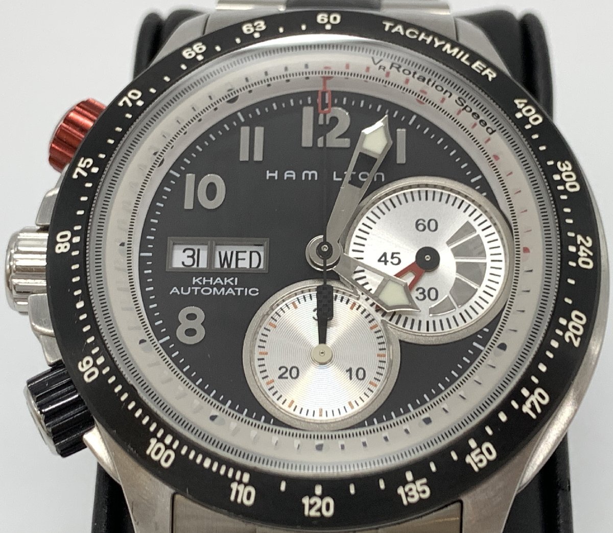 HAMILTON ハミルトン KHAKI TACHYMILER カーキ タキマイラー 型番:H717260 自動巻き AT メンズ腕時計【現状品】[77-1118-E7]_画像2