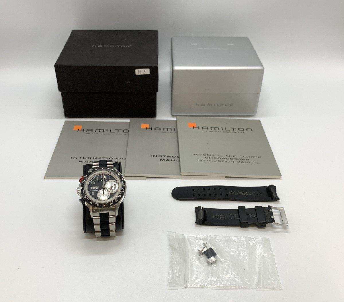 HAMILTON ハミルトン KHAKI TACHYMILER カーキ タキマイラー 型番:H717260 自動巻き AT メンズ腕時計【現状品】[77-1118-E7]_画像1