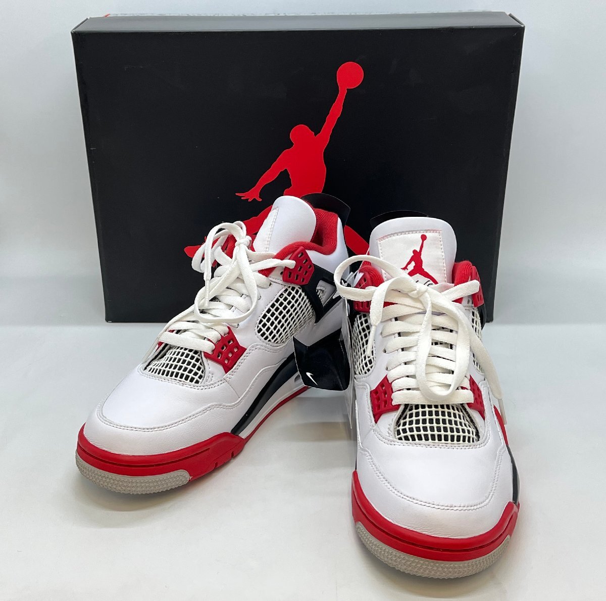 美品 NIKE ナイキ AIR JORDAN 4 RETRO OG Fire Red 2020 型番:DC7770 160 サイズ:27.5cm エアジョーダン4 レトロ ☆良品☆[75-0609-E7]_画像1