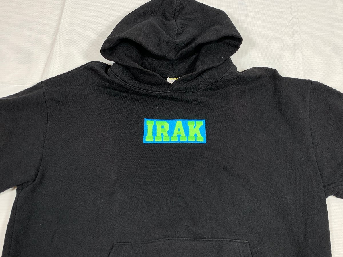 IRAK NY アイラック ニューヨーク LOGO HOODY パーカー サイズ:XL ブラック ☆良品☆[662-1115-E4]_画像3