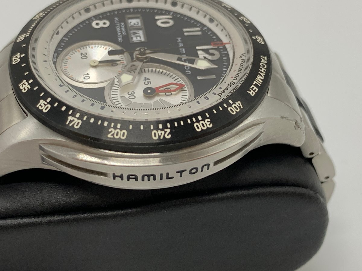 HAMILTON ハミルトン KHAKI TACHYMILER カーキ タキマイラー 型番:H717260 自動巻き AT メンズ腕時計【現状品】[77-1118-E7]_画像3