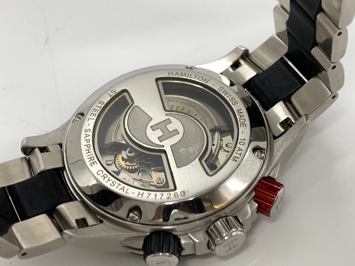 HAMILTON ハミルトン KHAKI TACHYMILER カーキ タキマイラー 型番:H717260 自動巻き AT メンズ腕時計【現状品】[77-1118-E7]_画像9