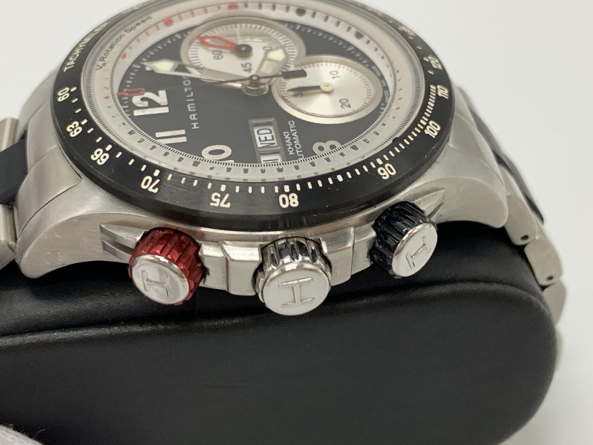 HAMILTON ハミルトン KHAKI TACHYMILER カーキ タキマイラー 型番:H717260 自動巻き AT メンズ腕時計【現状品】[77-1118-E7]_画像4