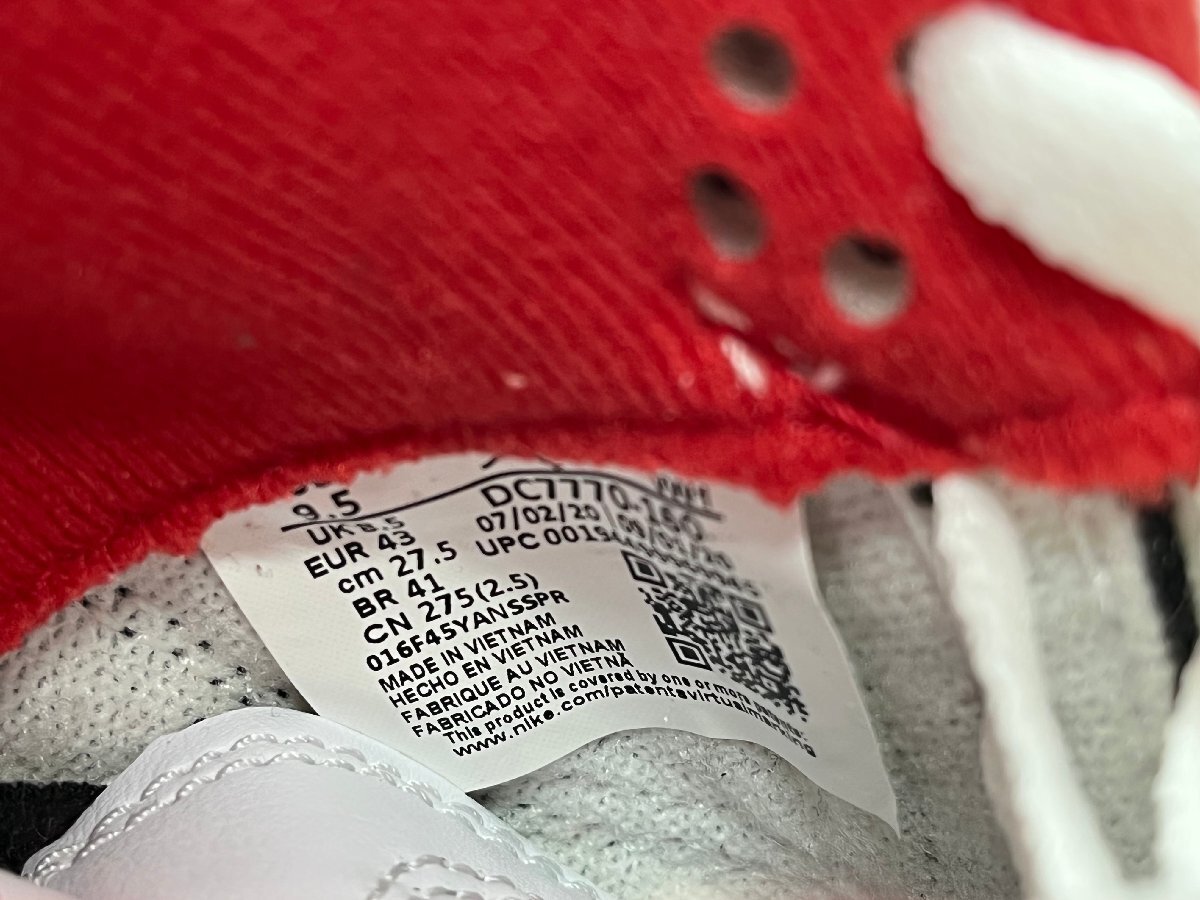 美品 NIKE ナイキ AIR JORDAN 4 RETRO OG Fire Red 2020 型番:DC7770 160 サイズ:27.5cm エアジョーダン4 レトロ ☆良品☆[75-0609-E7]_画像9