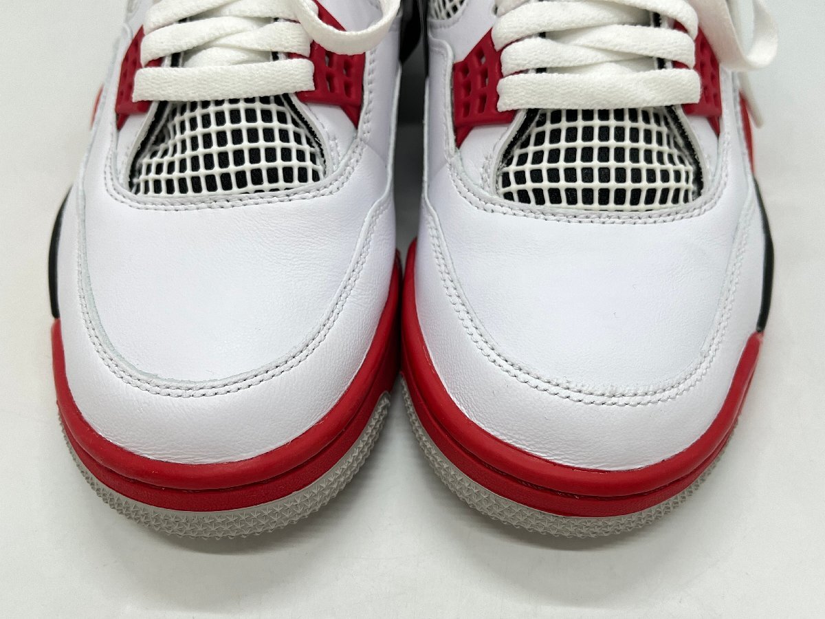 美品 NIKE ナイキ AIR JORDAN 4 RETRO OG Fire Red 2020 型番:DC7770 160 サイズ:27.5cm エアジョーダン4 レトロ ☆良品☆[75-0609-E7]_画像2