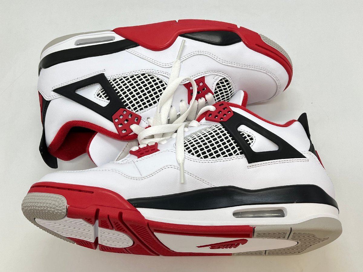 美品 NIKE ナイキ AIR JORDAN 4 RETRO OG Fire Red 2020 型番:DC7770 160 サイズ:27.5cm エアジョーダン4 レトロ ☆良品☆[75-0609-E7]_画像6