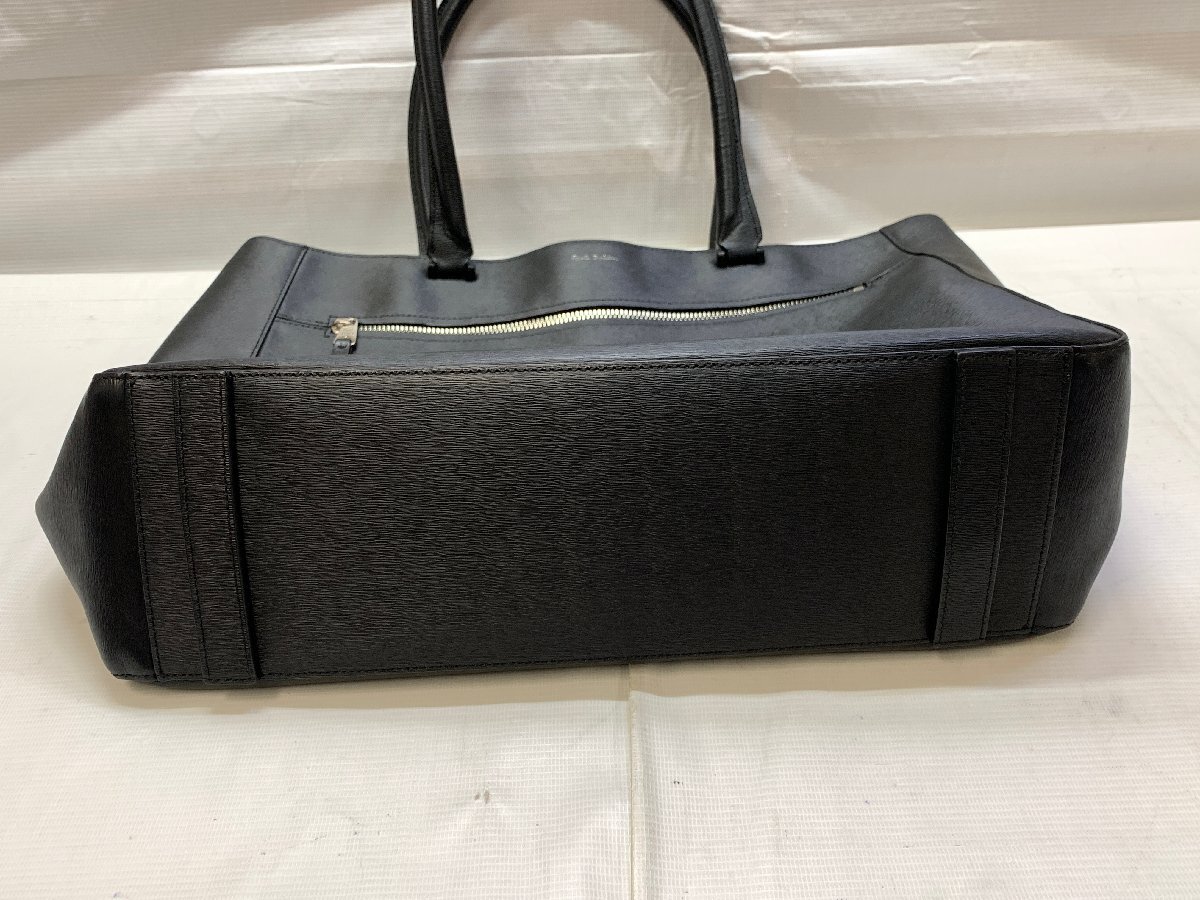 Paul Smith Paul Smith 873932N542 большая сумка ручная сумочка черный чёрный соломинка серый n кожа * хорошая вещь *[39-0807-E9]