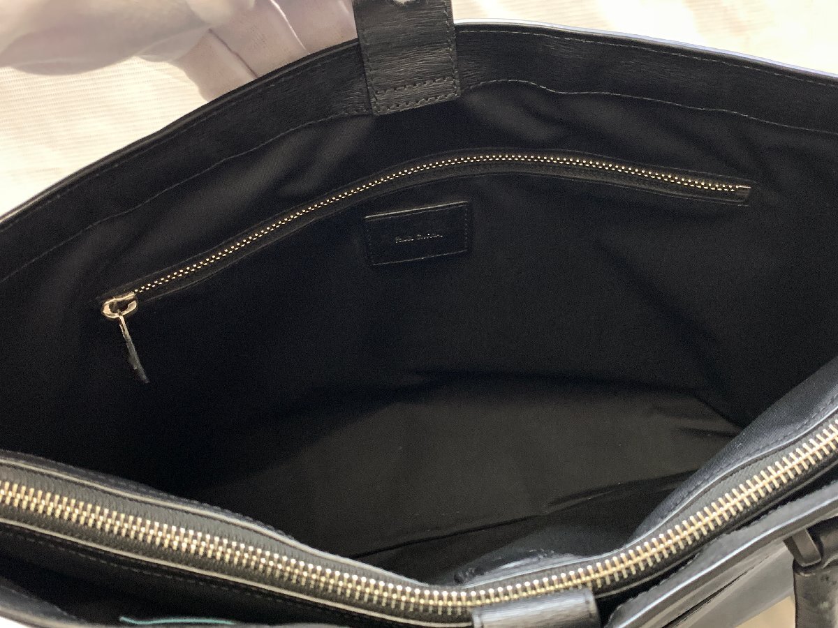 Paul Smith Paul Smith 873932N542 большая сумка ручная сумочка черный чёрный соломинка серый n кожа * хорошая вещь *[39-0807-E9]