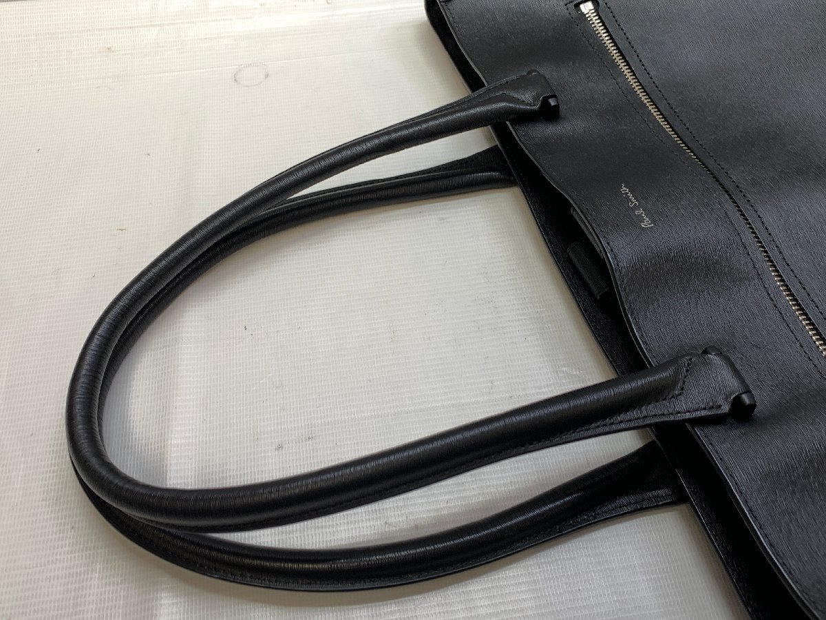 Paul Smith Paul Smith 873932N542 большая сумка ручная сумочка черный чёрный соломинка серый n кожа * хорошая вещь *[39-0807-E9]
