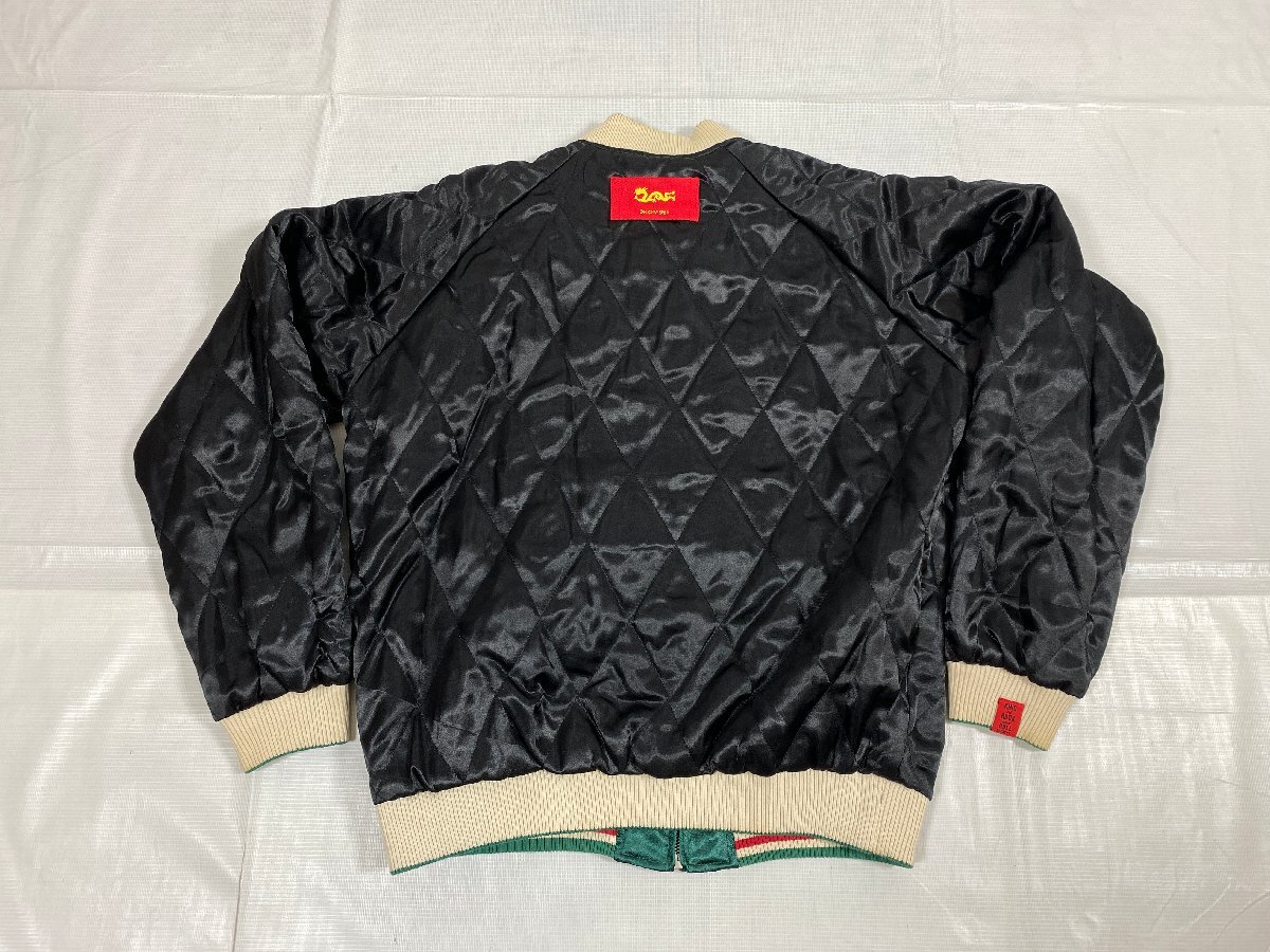 CREAM SODA スカジャン サイズ:M クリームソーダ 緑 龍 猫 キャット ワッペン ☆良品☆[661-1121-N6]_画像10