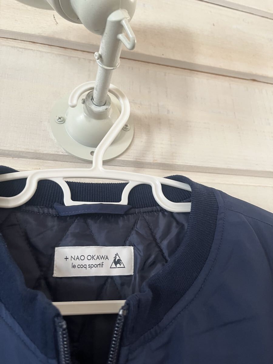 ☆NAO OKAWA le coq sportif 中綿コート美品M☆ アウター ネイビー ノーカラー_画像3